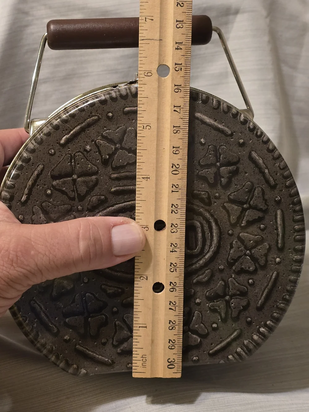 Vintage 1990's Nabisco Oreo Cookie-shaped Tin Used as Lunch Box/Collectible Tin